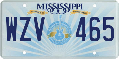MS license plate WZV465