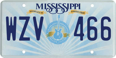 MS license plate WZV466