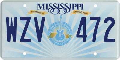 MS license plate WZV472