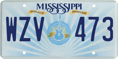 MS license plate WZV473