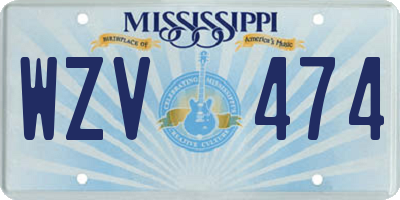 MS license plate WZV474