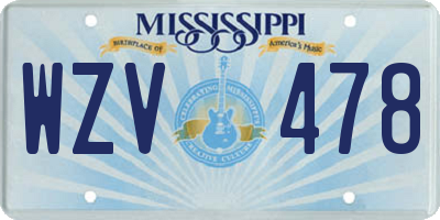 MS license plate WZV478