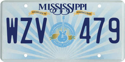 MS license plate WZV479