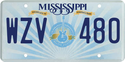 MS license plate WZV480