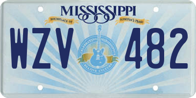 MS license plate WZV482