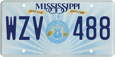 MS license plate WZV488