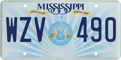 MS license plate WZV490