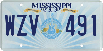 MS license plate WZV491