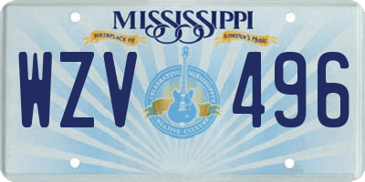 MS license plate WZV496