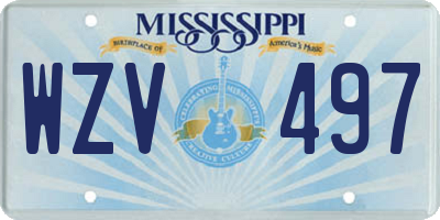 MS license plate WZV497