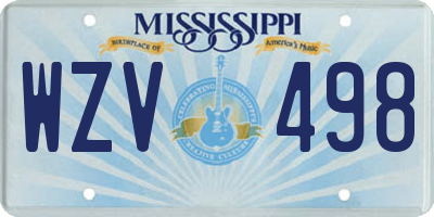 MS license plate WZV498