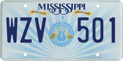 MS license plate WZV501