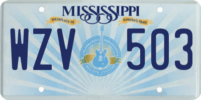 MS license plate WZV503