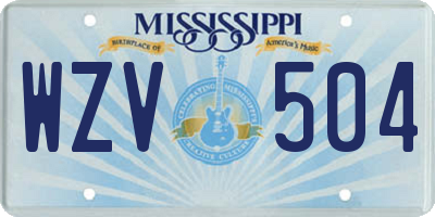 MS license plate WZV504