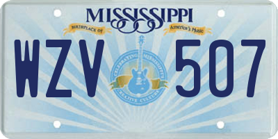 MS license plate WZV507