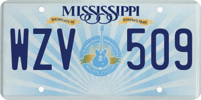 MS license plate WZV509