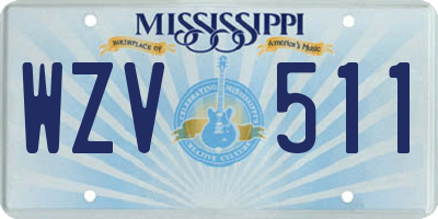 MS license plate WZV511