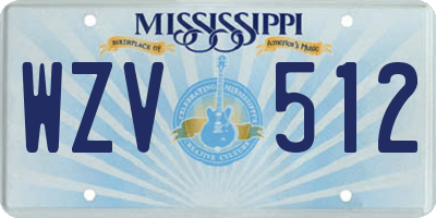 MS license plate WZV512