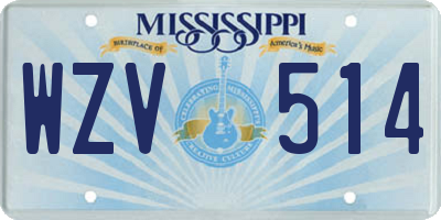 MS license plate WZV514