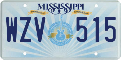 MS license plate WZV515
