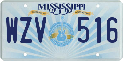 MS license plate WZV516