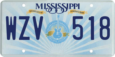 MS license plate WZV518