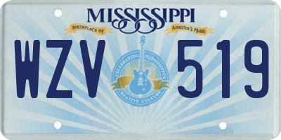 MS license plate WZV519