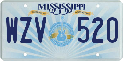 MS license plate WZV520