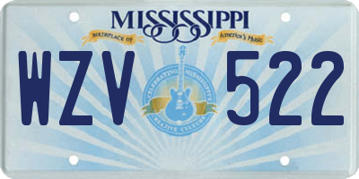 MS license plate WZV522
