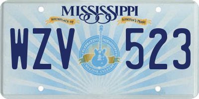 MS license plate WZV523