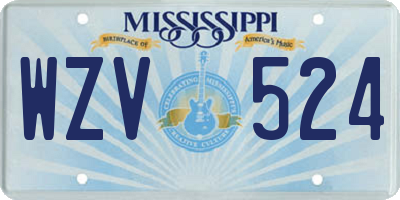 MS license plate WZV524