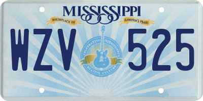 MS license plate WZV525