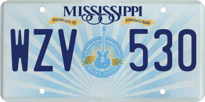 MS license plate WZV530