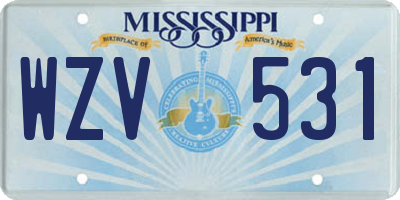 MS license plate WZV531