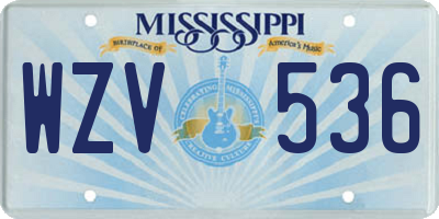 MS license plate WZV536