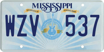 MS license plate WZV537