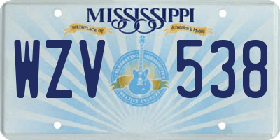 MS license plate WZV538