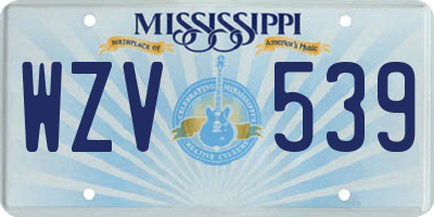 MS license plate WZV539