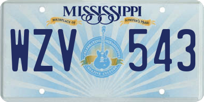 MS license plate WZV543