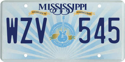 MS license plate WZV545