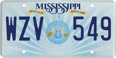 MS license plate WZV549