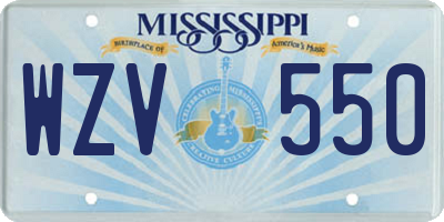 MS license plate WZV550