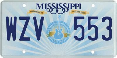 MS license plate WZV553