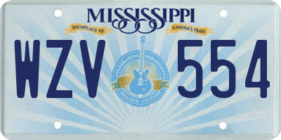 MS license plate WZV554
