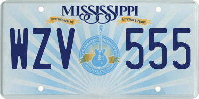 MS license plate WZV555