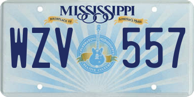 MS license plate WZV557