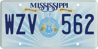 MS license plate WZV562