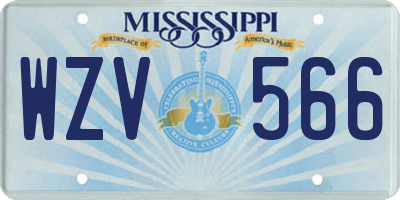 MS license plate WZV566