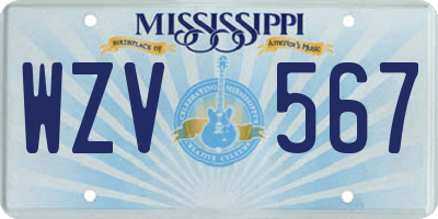 MS license plate WZV567