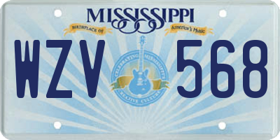 MS license plate WZV568